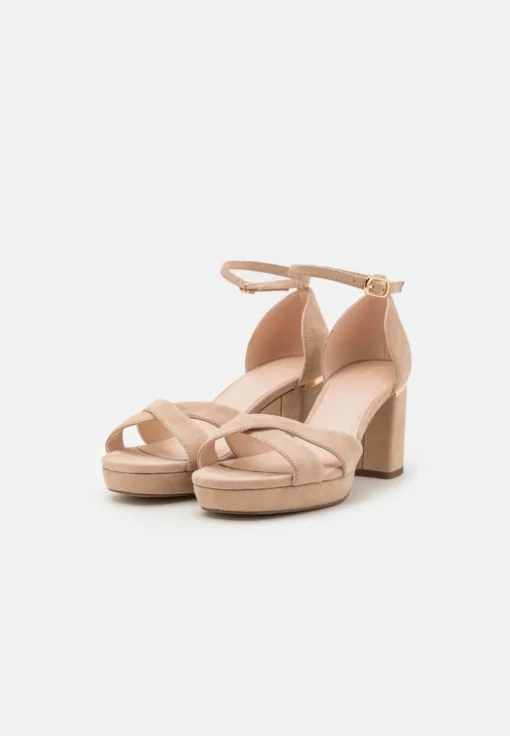 LEATHER - Plateausandalette - Beige -Bekleidungsgeschäft 03317e61a03545bbbb00ce7b4896c308