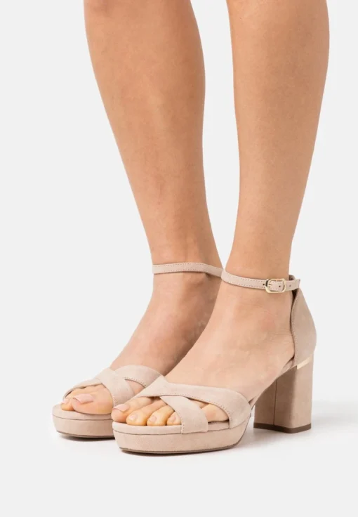 LEATHER - Plateausandalette - Beige -Bekleidungsgeschäft 14874fb7a3704fde8e20002f98831cec