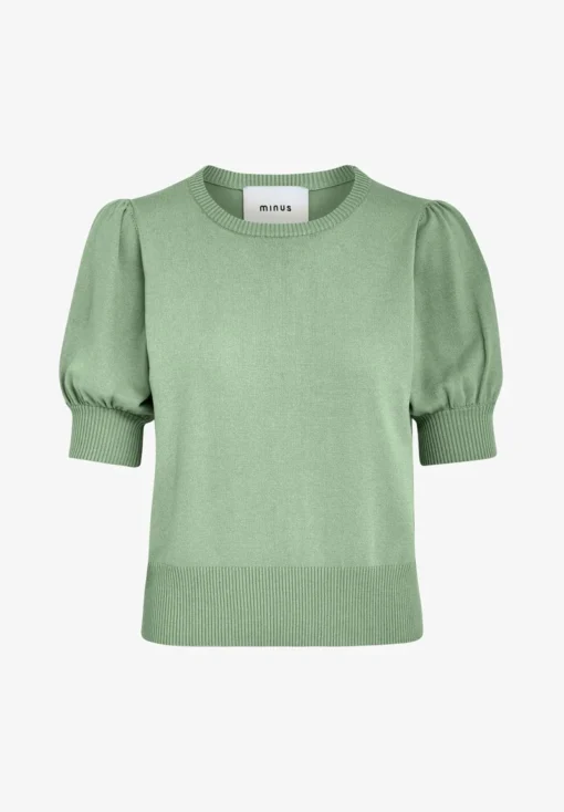 Minus LIVA - T-Shirt Basic - Basil Green Melange -Bekleidungsgeschäft 28c02aea0c8e449e922e5f87f9be64fb