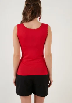 LELA SQUARE NECK LACE DETAILED ATHLETE - Top - Red -Bekleidungsgeschäft 48f446757057447b987d13f9843dbd2d