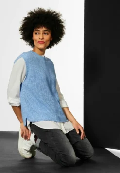 STREET ONE ÄRMELLOSER - Strickpullover - Blau -Bekleidungsgeschäft 607b47929a4643dd888c81cad996f48b