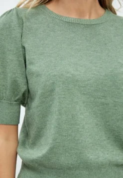 Minus LIVA - T-Shirt Basic - Basil Green Melange -Bekleidungsgeschäft 910b9d1b16ca480b96e6ca14e3c87798