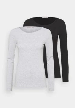 Anna Field 2 PACK - Langarmshirt - Black/mottled Grey -Bekleidungsgeschäft a08b888d9ddc4593b2c85c83593a47a8 1