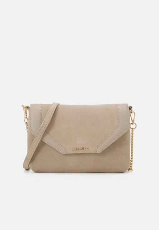 Anna Field LEATHER - Clutch - Taupe -Bekleidungsgeschäft a5f4431c1d2e458ea602b72891a5068e