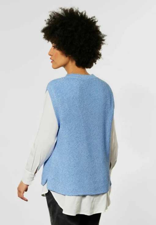 STREET ONE ÄRMELLOSER - Strickpullover - Blau -Bekleidungsgeschäft ac8384f430b1412caceb1414a5caeb57